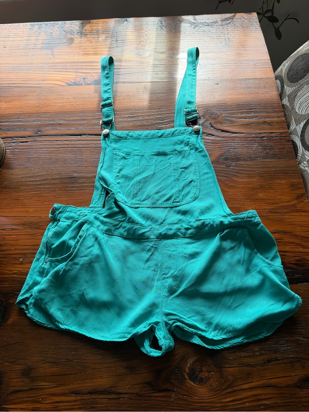 Women’s Teal Green Short Overall Romper